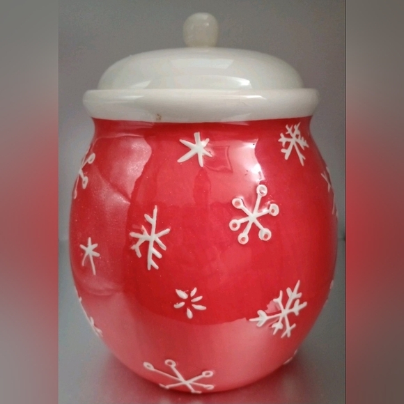 Hallmark Merry Days Snowman Christmas Holiday Cookie Treat Jar Canister 7 1/2" - Picture 2 of 3